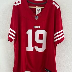 NFL Red On-Field V-Neck Jersey with NFL Shield